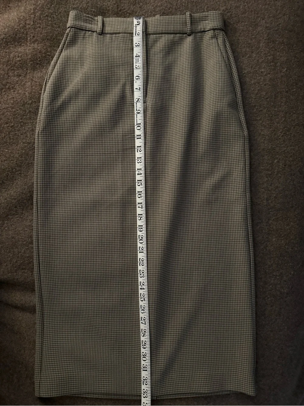 NWT Aritzia Chisel Maxi Skirt by Babaton, Grey Check, Maxi Pencil Skirt, Size 6 - Picture 6 of 16